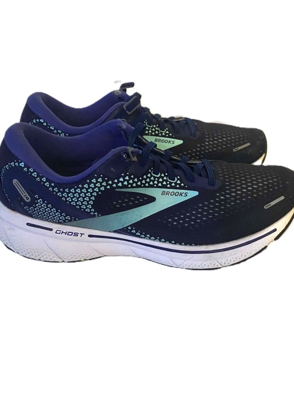 Brooks Ghost 14 Women's 10.5 B Peacoat Navy Blue Green Running Shoes